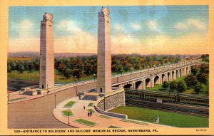 Pennsylvania Harrisburg Entrance To Soldiers and Sailors Memorial Bridge Curt...