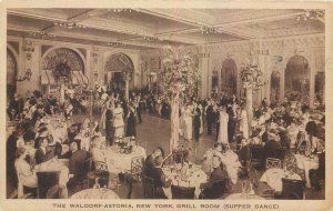 USA New York City Waldorf Astoria Grill Room Supper Dance vintage Postcard