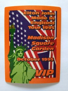 Elton John Backstage Pass Original 1995 Concert Tour Rock Music VIP Garden USA