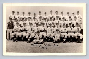 RPPC CHICAGO WHITE SOX BASEBALL TEAM GROGAN REAL PHOTO POSTCARD (1946)