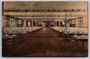 Leavenworth National Military Home Kansas~Mess Hall Interior~c1910 Handcolored