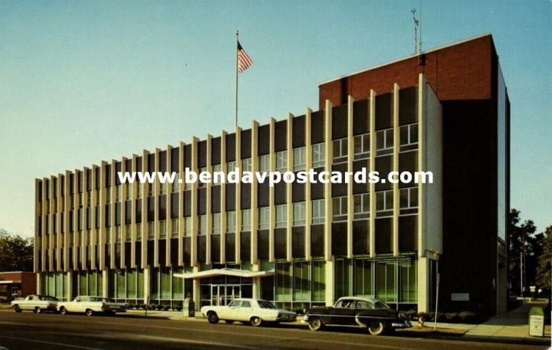 Tupelo, Mississippi, Main Street, Federal Building, Cars (1950s)