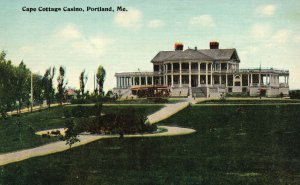 Vintage Postcard 1910's View of Cape Cottage Casino Portland Maine ME