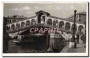 Old Postcard Italy Italia Venezia Rialto Bridge