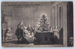 Wittenberg Germany Postcard Dr. Martin Luther with his Family Christmas c1910