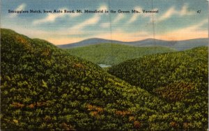 Smugglers Notch Auto Road Mt Mansfield  Green Mountains Vermont Vintage postcard