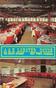 Key West Florida 1968 Postcard A & B Lobster House Restaurant