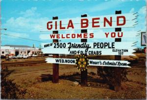 Gila Bend Arizona AZ Vintage Postcard D41