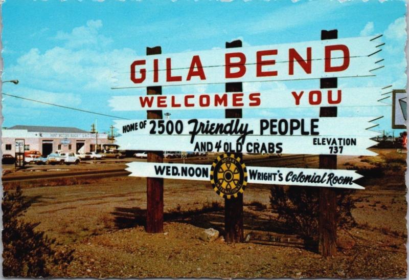 Gila Bend Arizona AZ Vintage Postcard D41