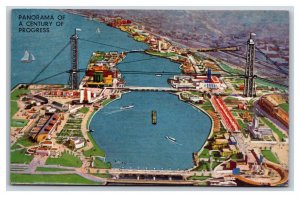 Aerial View Panorama Century of Progress Chicago IL UNP DB Postcard K16