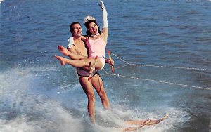 Cliff Conley and His Lovely Wife Donna Water Skiing - Silver Springs, Florida...