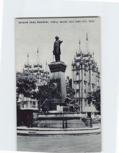 Postcard Brigham Young Monument, Temple Square, Salt Lake City, Utah