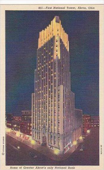 Ohio Akron First National Tower Home Of Grater Akrons Only National Bank