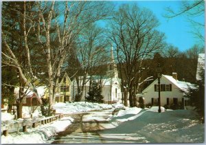 Village of Grafton with church - winter scene postcard