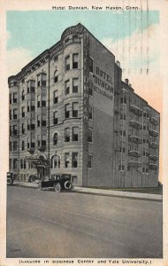 Hotel Duncan, New Haven, Connecticut, Early Postcard, Used in 1923