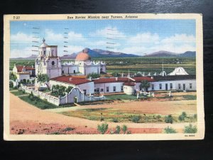 Vintage Postcard 1944 San Xavier Mission Tucson Arizona (AZ)
