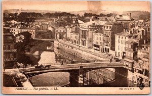 Verdun - Vue Generale France River Bridge Buildings Postcard