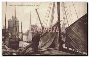 Old Postcard Boat La Rochelle Study on port