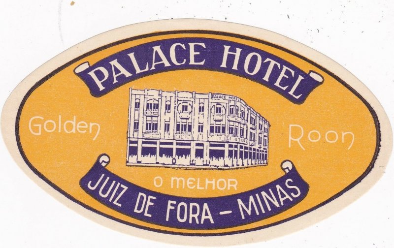 Brasil Minas Juiz De Fore Palace Hotel Vintage Luggage Label sk4016