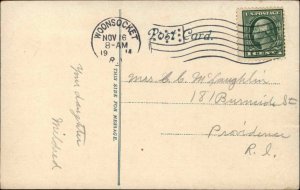 Woonsocket RI RR Train Depot Station c1910 Postcard