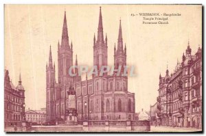 Old Postcard Wiesbaden Hauptkirche Templeprincipal Protestant Chruch