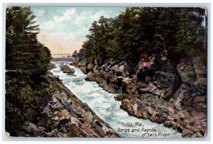 1907 Gorge And Rapids Of Saco River Hollis Bar Mills ME Posted Antique Postcard