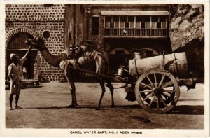 PC ADEN CAMEL WATER CART NO. 1. REAL PHOTO YEMEN (a31447)