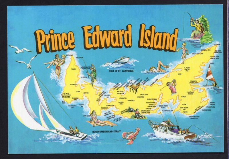 PEI MAP Prince Edward Island Tourist Area - Cont'l