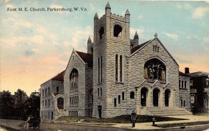 J34/ Parkersburg West Virginia Postcard c1910 First M.E. Church Building 204