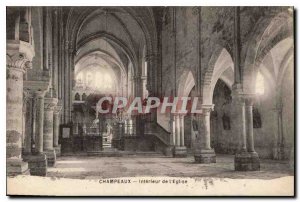 Postcard Old Champeaux Interior of the church