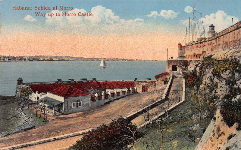 Way Up To Morro Castle, Havana, Cuba, Early Postcard, unused