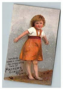 Vintage 1880's Victorian Trade Card Parker's Ginger Tonic - Quack Medicine