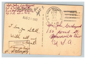 Vintage 1943 Postcard Gallery De La Medersa North Africa Theater Named Soldier