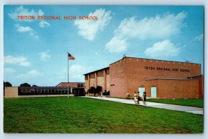 c1960 Runnemede New Jersey Postcard Triton Regional High School Schubert Avenue