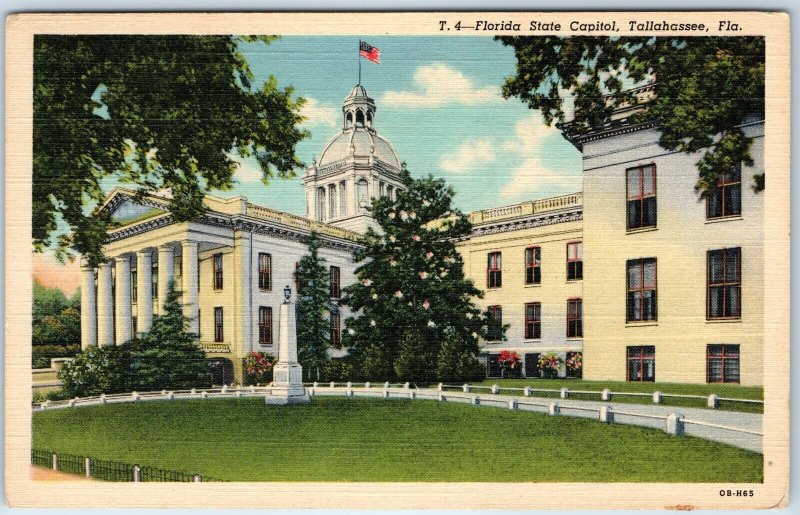 1940 Tallahassee, FL Florida State Capitol Building Lawn Monument Roman PC A249