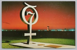 Florida~John F Kennedy Space Center~NASA~Mounted Cross~Vintage Postcard