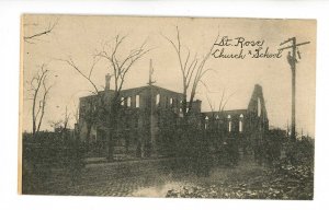 MA - Chelsea. April 12, 1908 Great Fire Ruins of St. Rose Church & School