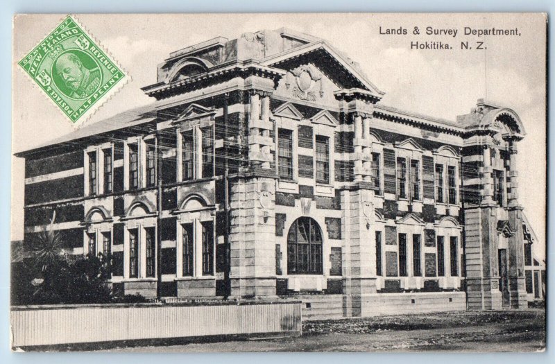 Hokitika New Zealand Postcard Lands & Survey Department c1910 Posted