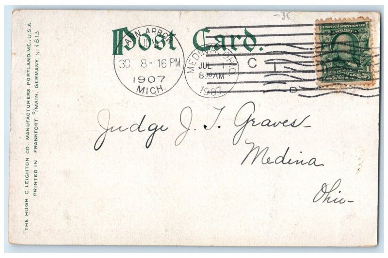 1907 Exterior View Law Building University Michigan Ann Arbor Michigan Postcard