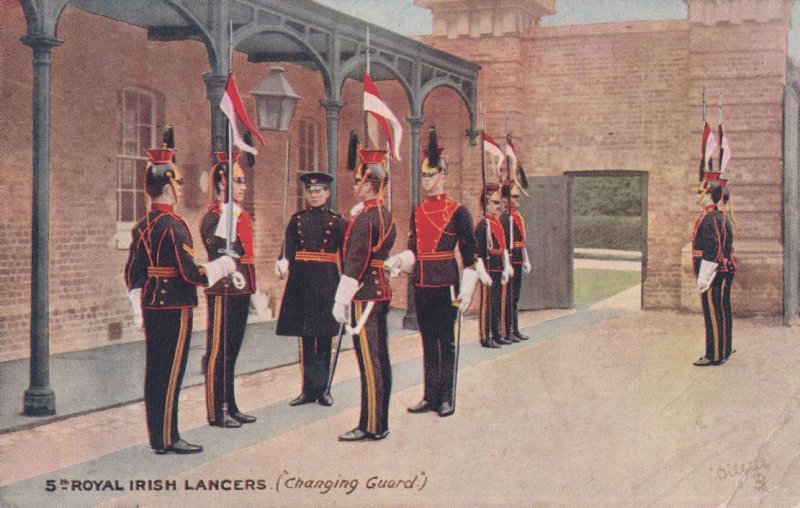 5th Royal Irish Lancers Changing Guard Military Tucks Postcard