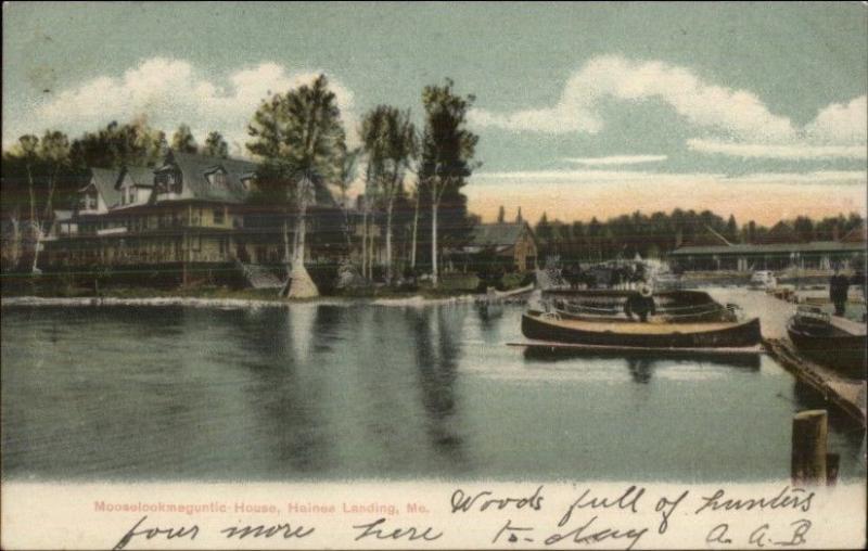 Rangeley ME Area Haines Landing Mooselookmeguntic House c1910 Postcard