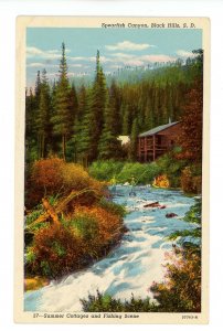 SD - Black Hills. Spearfish Canyon, Summer Cottages, Fishing Scene