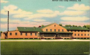 Vtg Service Club Camp Atterbury Indiana IN 1940s Unused Linen Postcard
