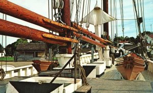 Vintage Postcard Nested Fishing Dories Deck LA Dunton Gloucester Massachusetts