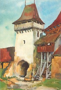 Lot 10 artist cards Romania Transylvania architecture by Juliana Fabritius-Dancu 