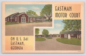 Eastman Motor Court On Us 341~Exterior View~Georgia~Henry Ahrens Publ~Vintage PC