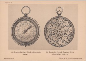 British Museum Postcard - German & French Carriage Clocks RR17374