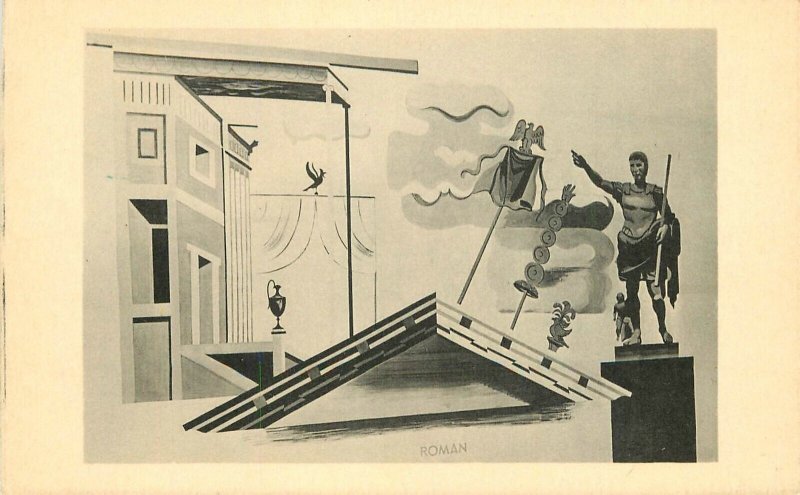 Postcard 1940s New York Murals World's Fair  Architecture Merriden 22-13267