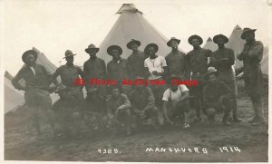 Black Americana, RPPC, Philippines Camp McGrath, Soldiers Maneuvers, Tents