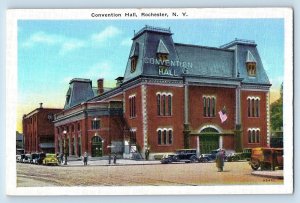 Rochester New York NY Postcard Convention Hall Building Exterior Roadside c1940s